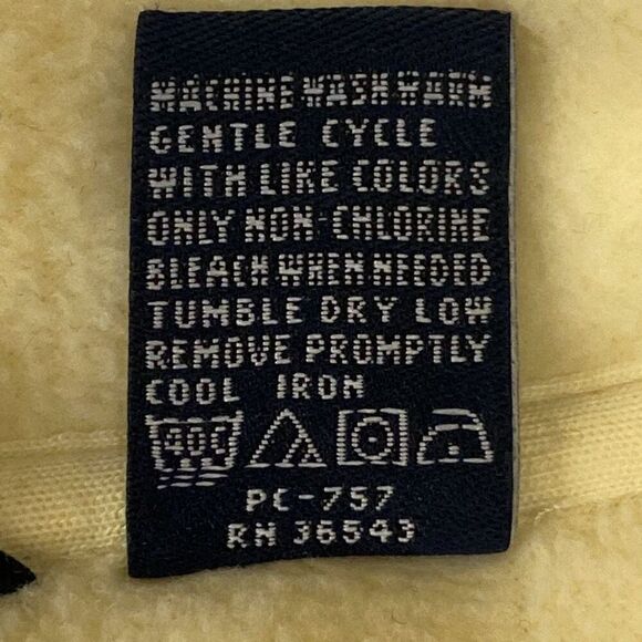 Vintage Izod Yellow Fleece Full Zip Jacket Embroidered Flower Leaf Women Medium - Picture 12 of 12